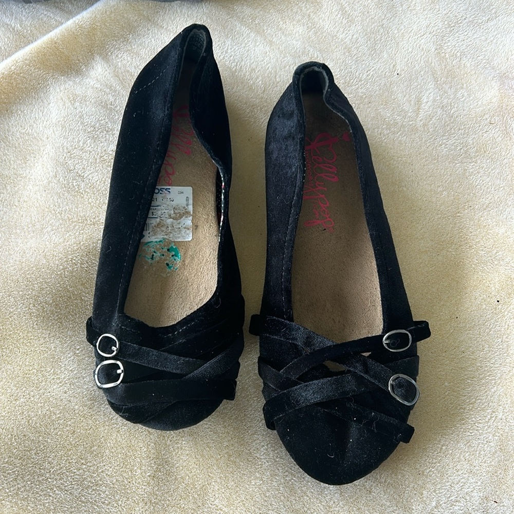 Jelly pop ballet slippers with 3 small decorative buckles